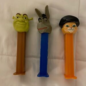 Three Shrek character PEZ Dispensers